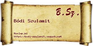 Bódi Szulamit névjegykártya